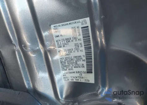 2021 Nissan Rogue Sv Fwd z USA, uszkodzony, nr VIN 5N1AT3BAXMC680556